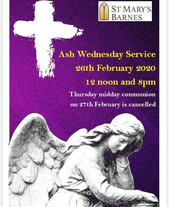 Ash Wednesday Services 2020