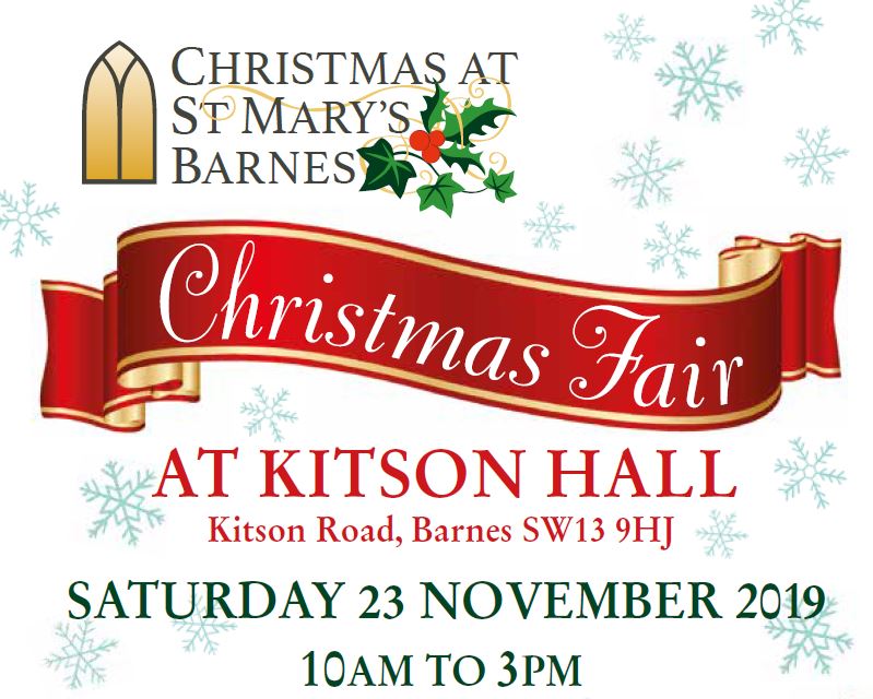 St Mary’s Christmas Fair 2019 10am – 3pm Sat 23rd Nov